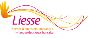Logo de Liesse, servince d'interprétation français, langue des signes française